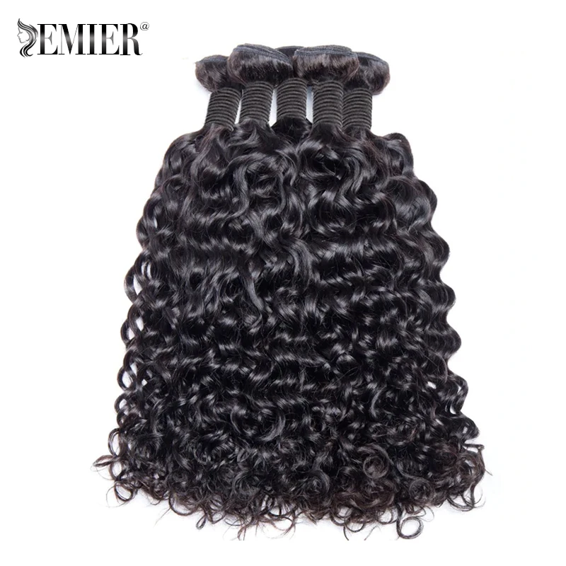 Peruvian Water Wave Weave Extensões para Mulheres, Pacotes de Cabelo Humano, Cor Natural, Remy Hair, 10-30in