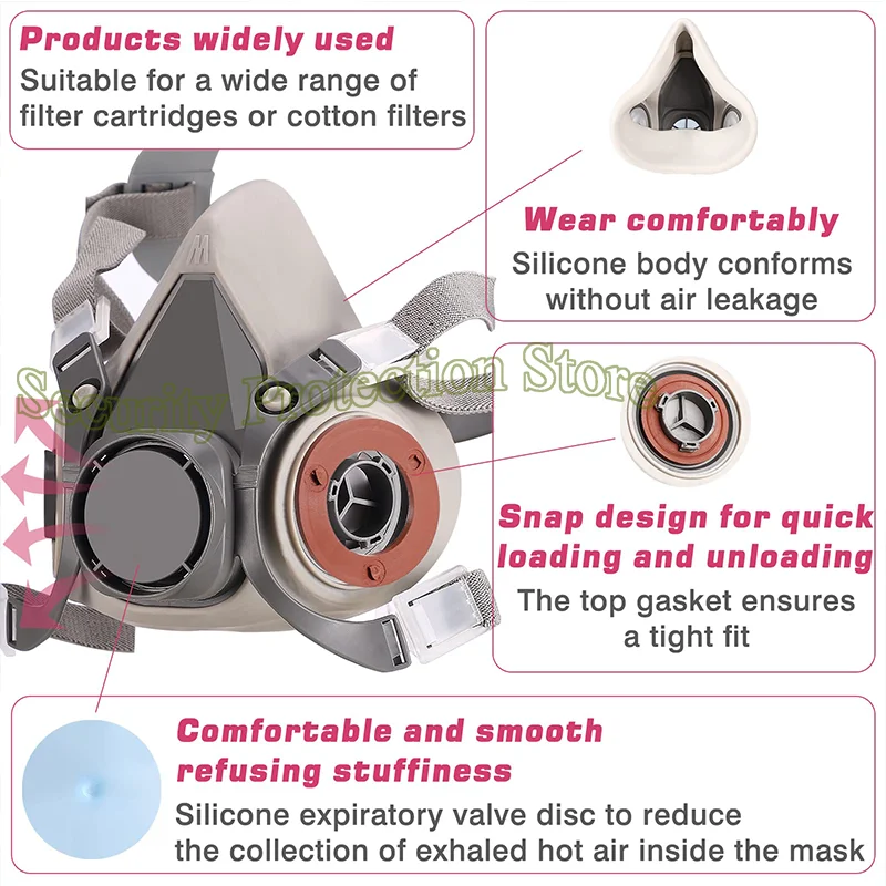 Respirator 60926 Cartridge/Filter with Organic Vapors Filter Anti-fog Safety Goggles for 6000 7000 Dust Gas Mask Work Safety