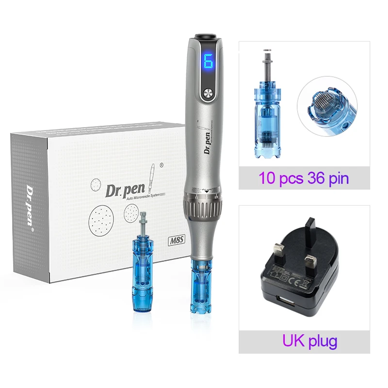 Dr. Pen M 8S Micronaaldling Pen Met 12 Vervangende Cartridges Draadloze Derma Micronaaldle Penset Professionele Huidverzorgingstools