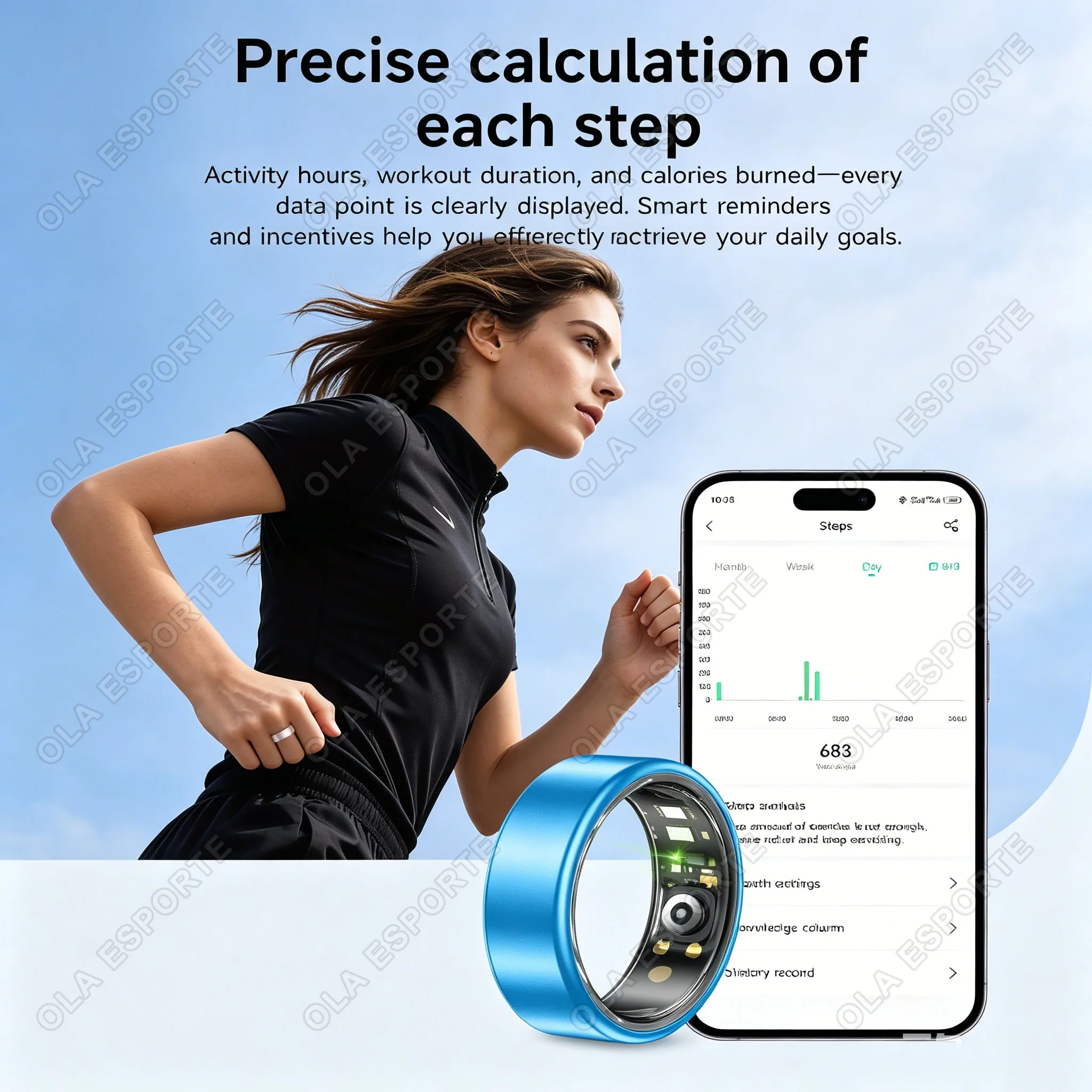 R02 Smart Ring for Men Women, Longer Battery Life, Health Monitor, 5ATM Waterproof，Sport Smartring for Couple ring, Heart Rate Blood Preasure Montoring Sleep view 8