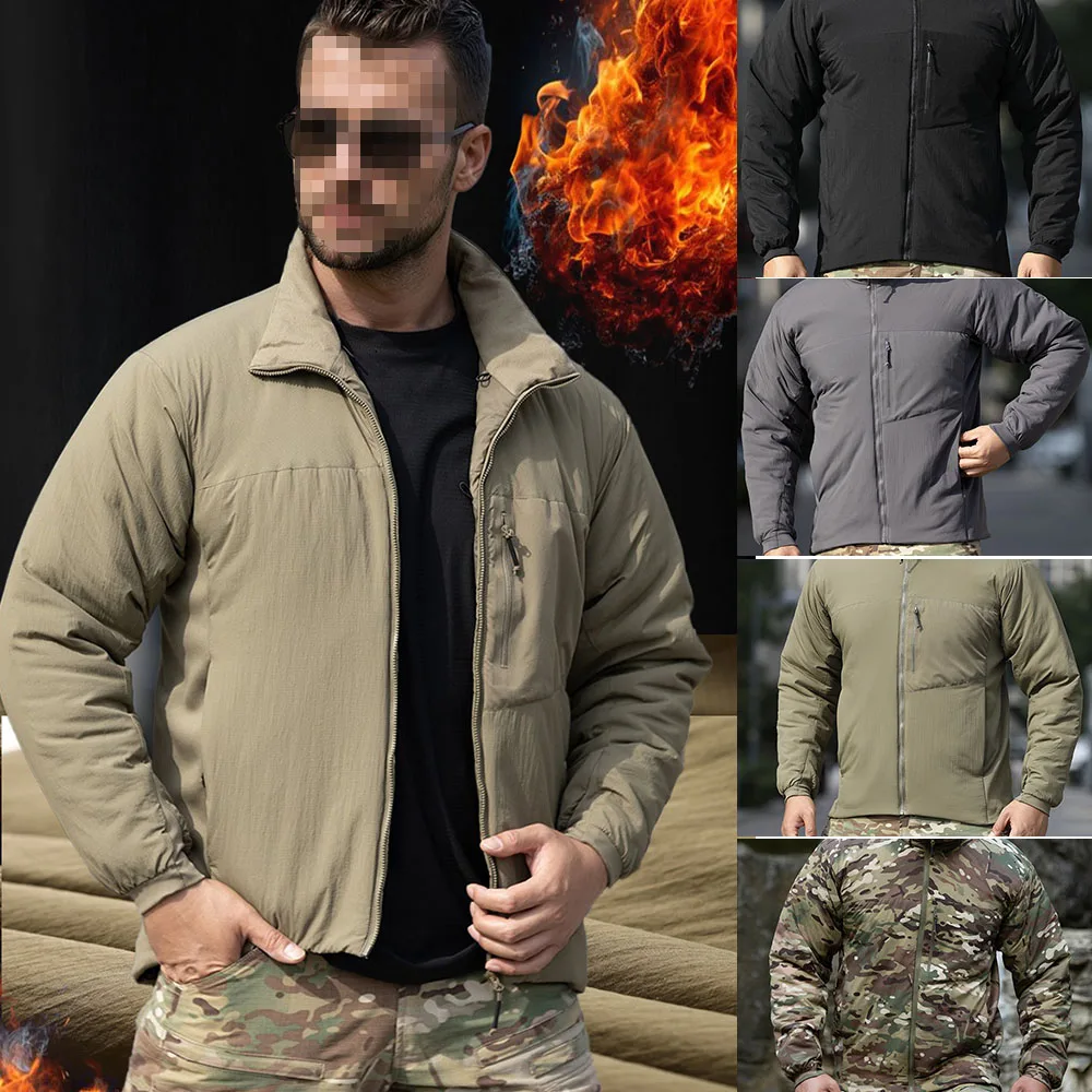 

Winter Thermal Tactical Jackets for Men Thick Jacket Heat Reflect Coat, Casual Jacket Warm Hiking Trainning Outwear Warm Jacket