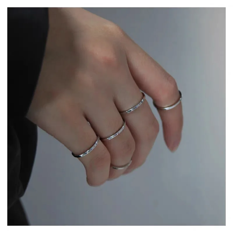 1mm Sleek Thin Flat Ring Stainless Steel Waterproof PVD Plated Fashion Jewelry Pinky Toes Classic Promis Gifts For Men Women