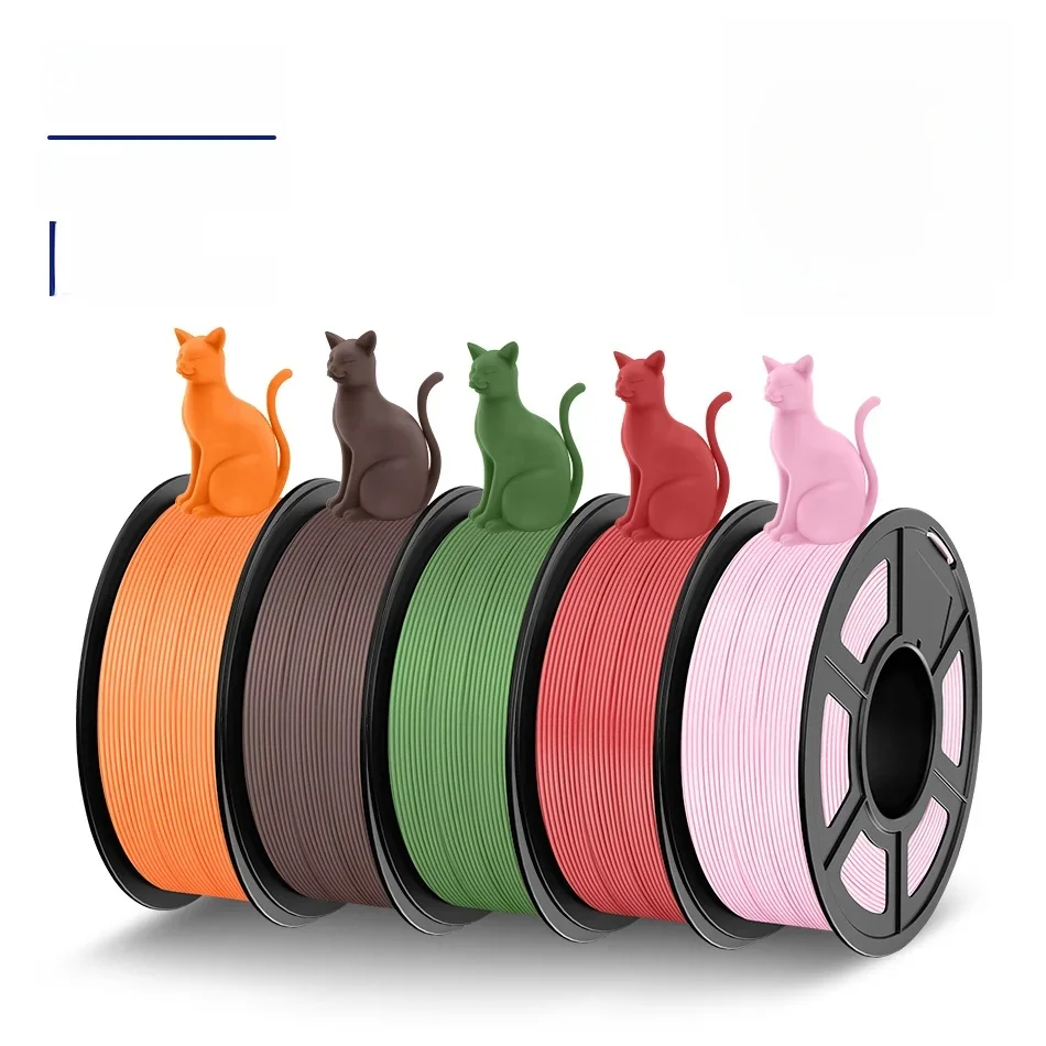 JAYO Hochgeschwindigkeits-PLA-Matt-3D-Drucker-Filament, 1,75 mm PLA, klassisches Filament, 5 Rollen/Set, hohe Zähigkeit, mattes 3D-Filament, 1,1 kg/Rolle