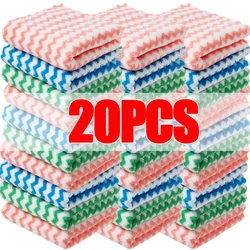 20/1PCS Dishcloths Super Absorbent Coral Fleece Home Kitchen Washing Dish Rags Cleaning Cloths Scouring Pad Windows Wipes Towels