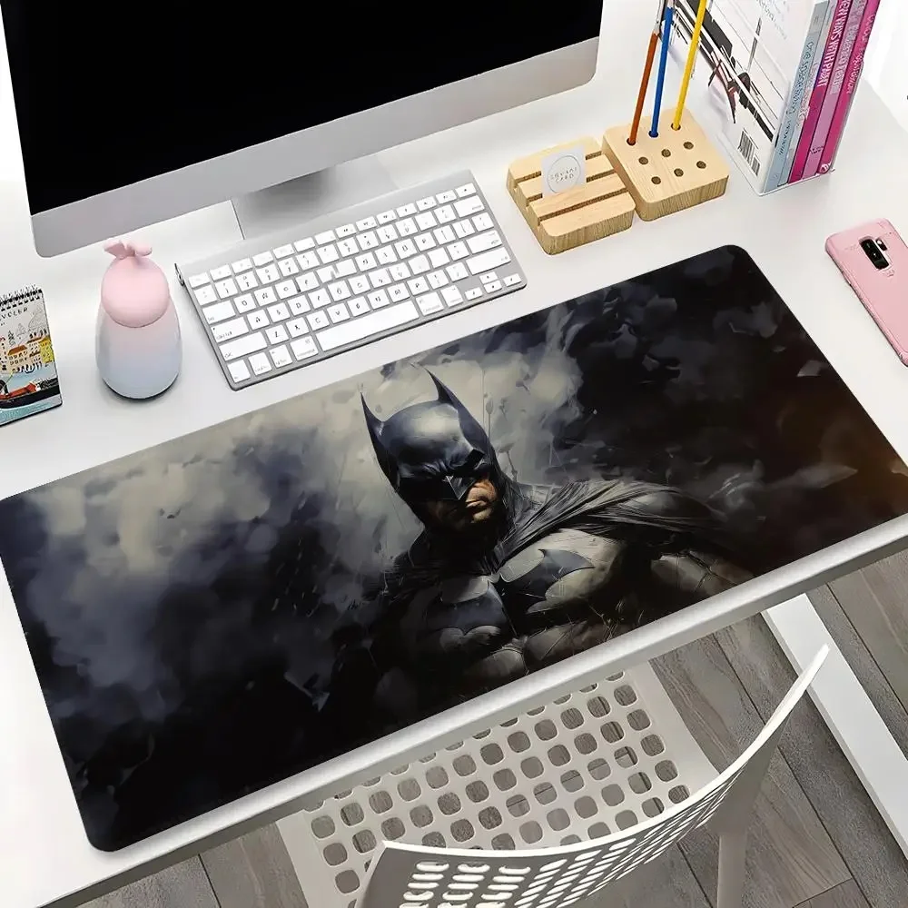 Tapis de souris de jeu B-BatmanS, bord de verrouillage, grand ordinateur Gamer, grand caoutchouc, Anime Art, sous-marin, ordinateur portable, bureau, polymères