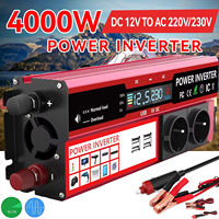 4000W 3000W Power Inverter DC 12V To AC 220V transform with 4 USB EU pocket charging with LED Display for RV Phone Car