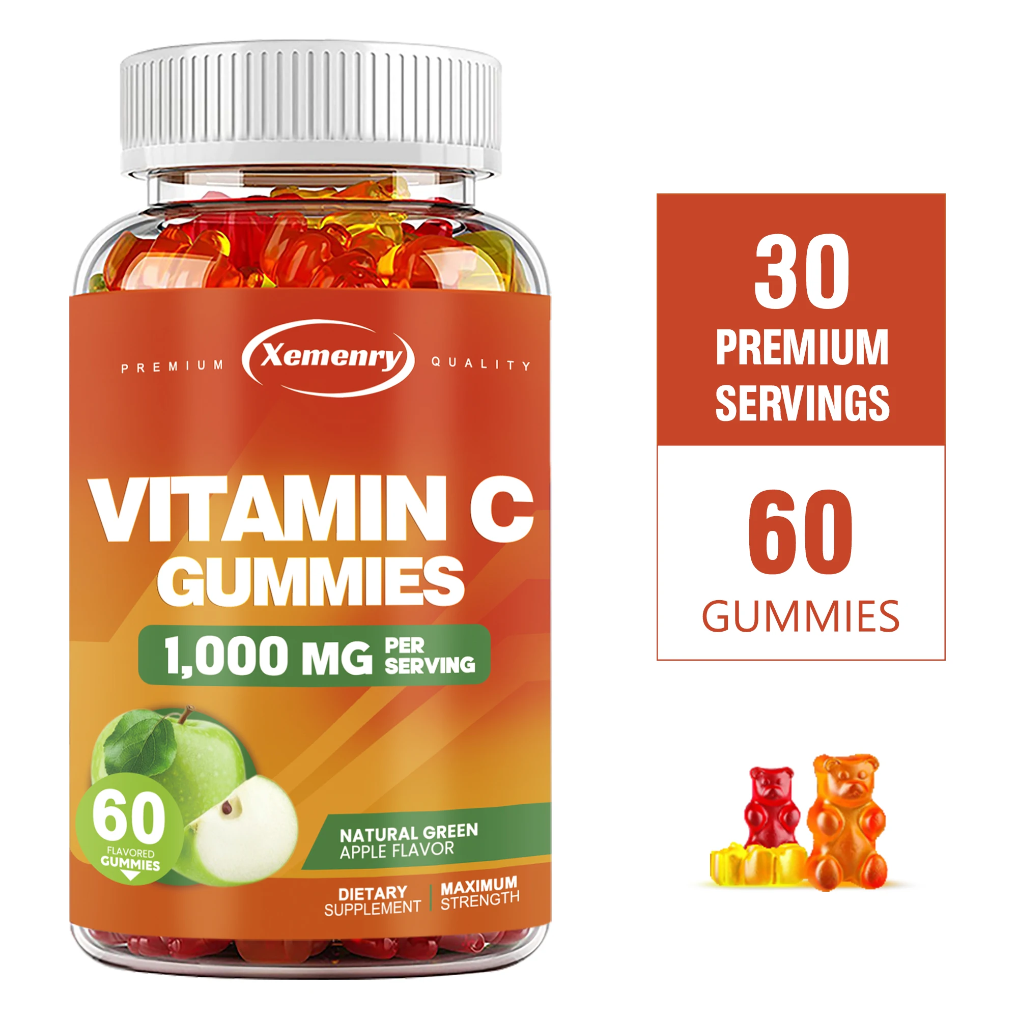 Vitamin C 1000 Mg - Anti-oxidation, Improve Immunity, Brighten Skin Tone - 60 Gummies