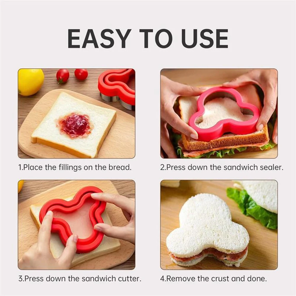 30/48PCS Sandwich Cutters Set for Children Food Cookie Bread Mold Maker Fruit Vegetable Shapes Cutting Mould Kids Baking Tools