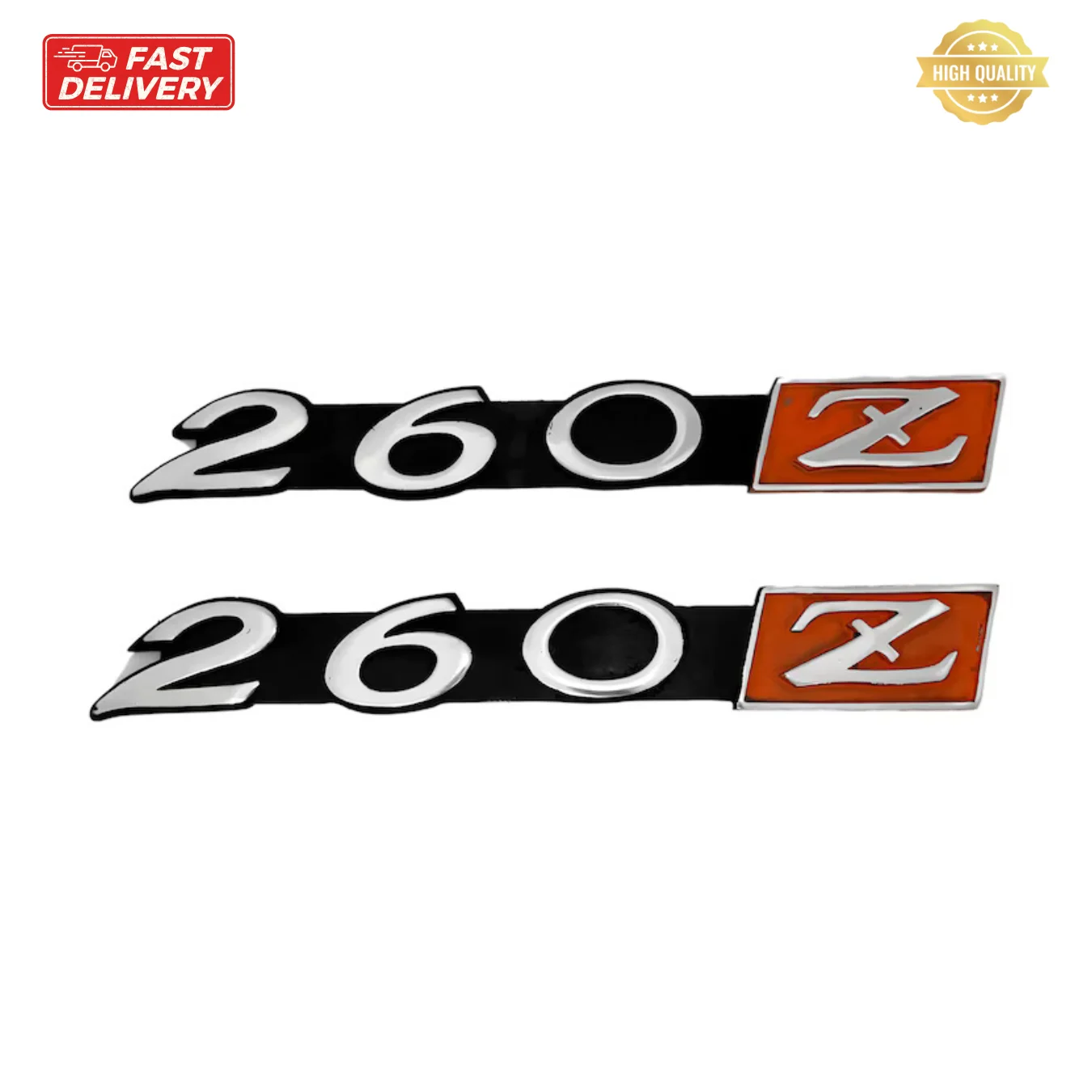 

Datsun 260Z Left & Right Fender Vintage Badge Emblem in Metal Die-Cast