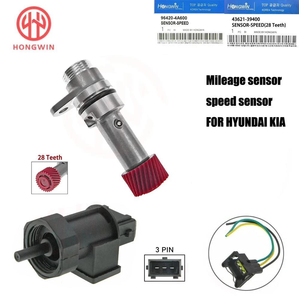 43621-39400 + 96420-4A600 Manual Transmission Speedometer Speed Sensor For Hyundai Kia Soul 1.6L  Sportage 2.0L 2005 2006