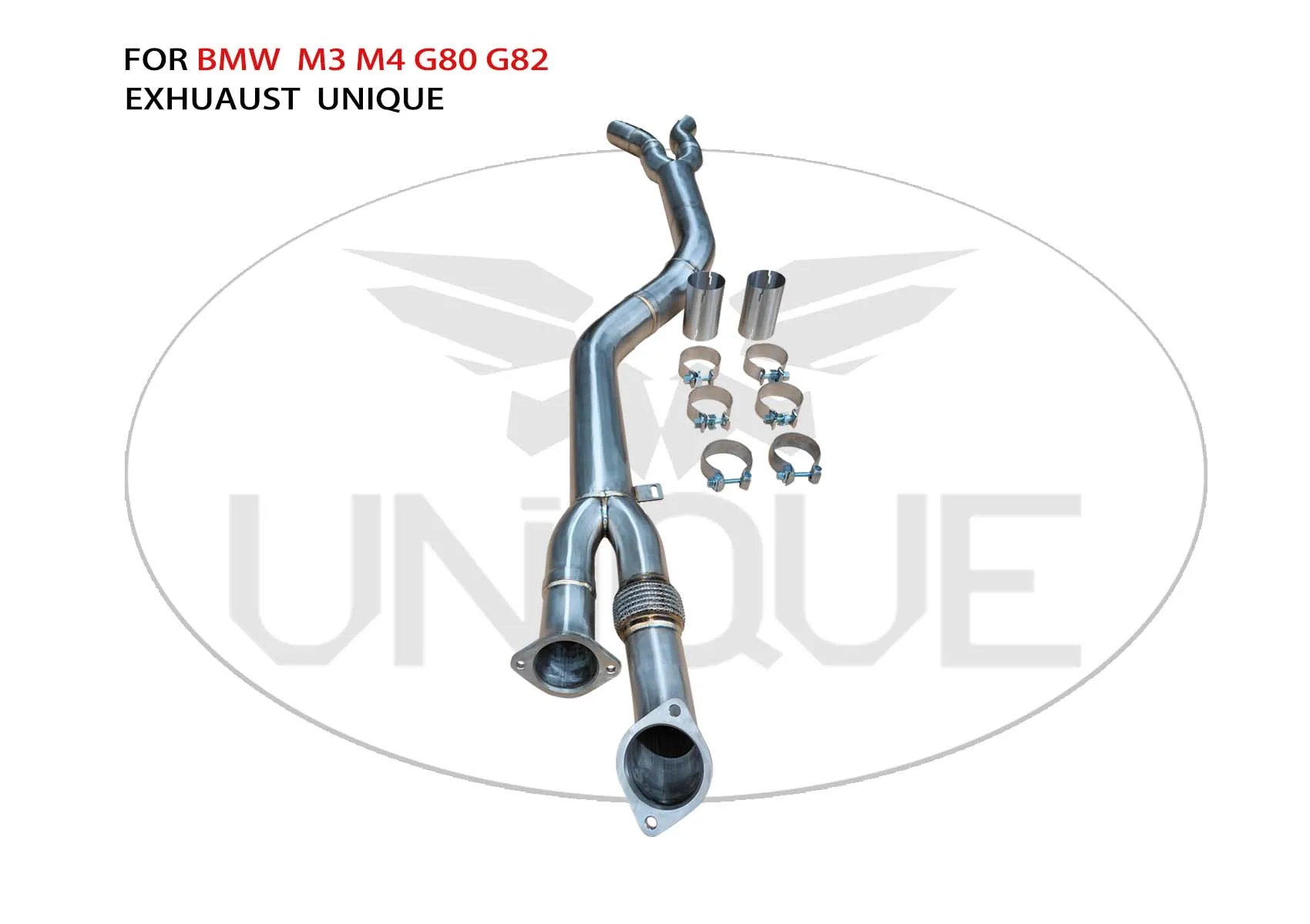 

UNIQUE Stainless Steel Exhaust System Performance Catback For BMW M3 M4 G80 G82 Single Middle Pipe