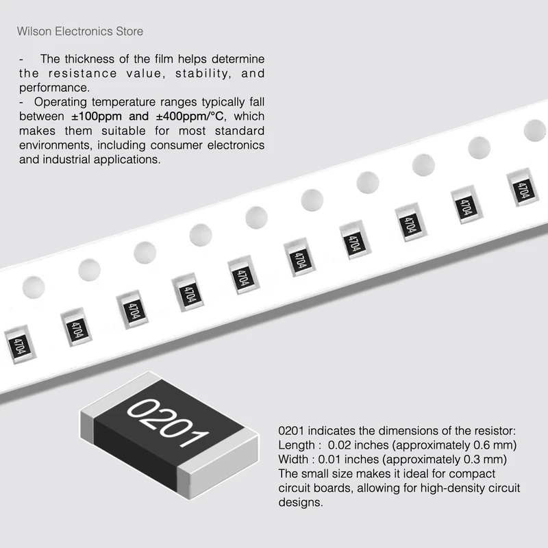 100 PCS/LOT 0201 SMD Chip Fixed Resistor with Tolerance ±5% 22Ω 22R 24R 27R 30R 33R 36R 39Ω 1/20W Film Resistor