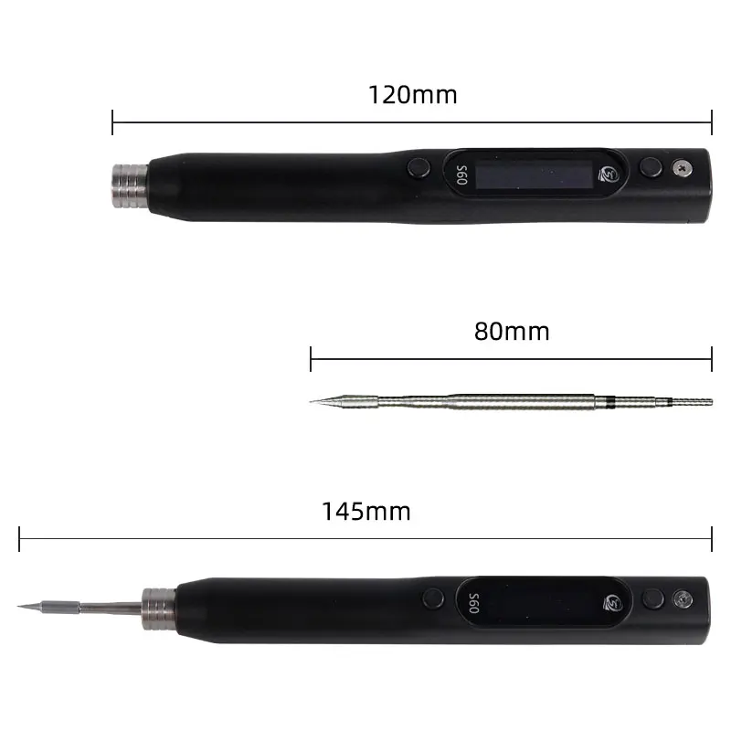 SEQURE S60 Anti-static Nano Soldering Iron Pen Support PD/QC Power Supply Compatible with C210 Solder Tip, Precision Repair Tool