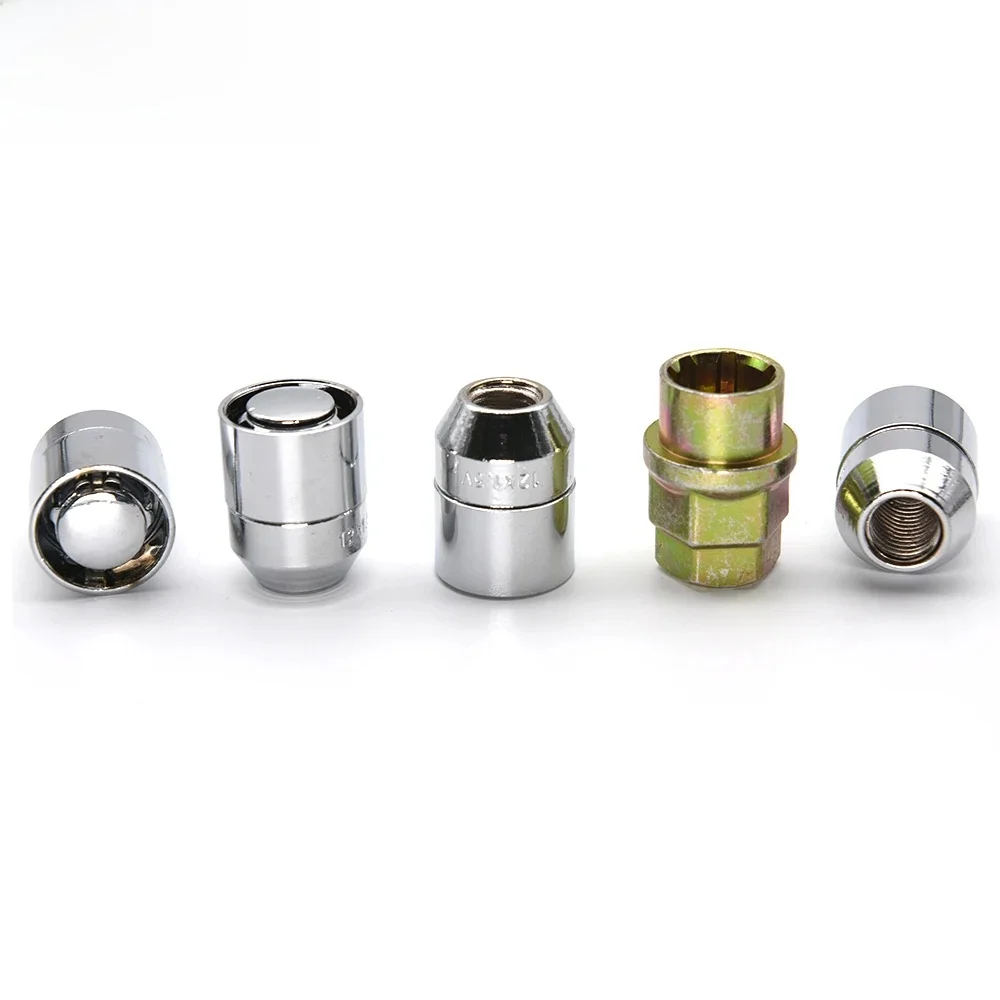 Pour Toyota pour Honda pour Acura US M12x1.5 voiture antivol roue en acier verrouillage écrous pneu Chrome écrous de verrouillage 4 + 1 ensemble