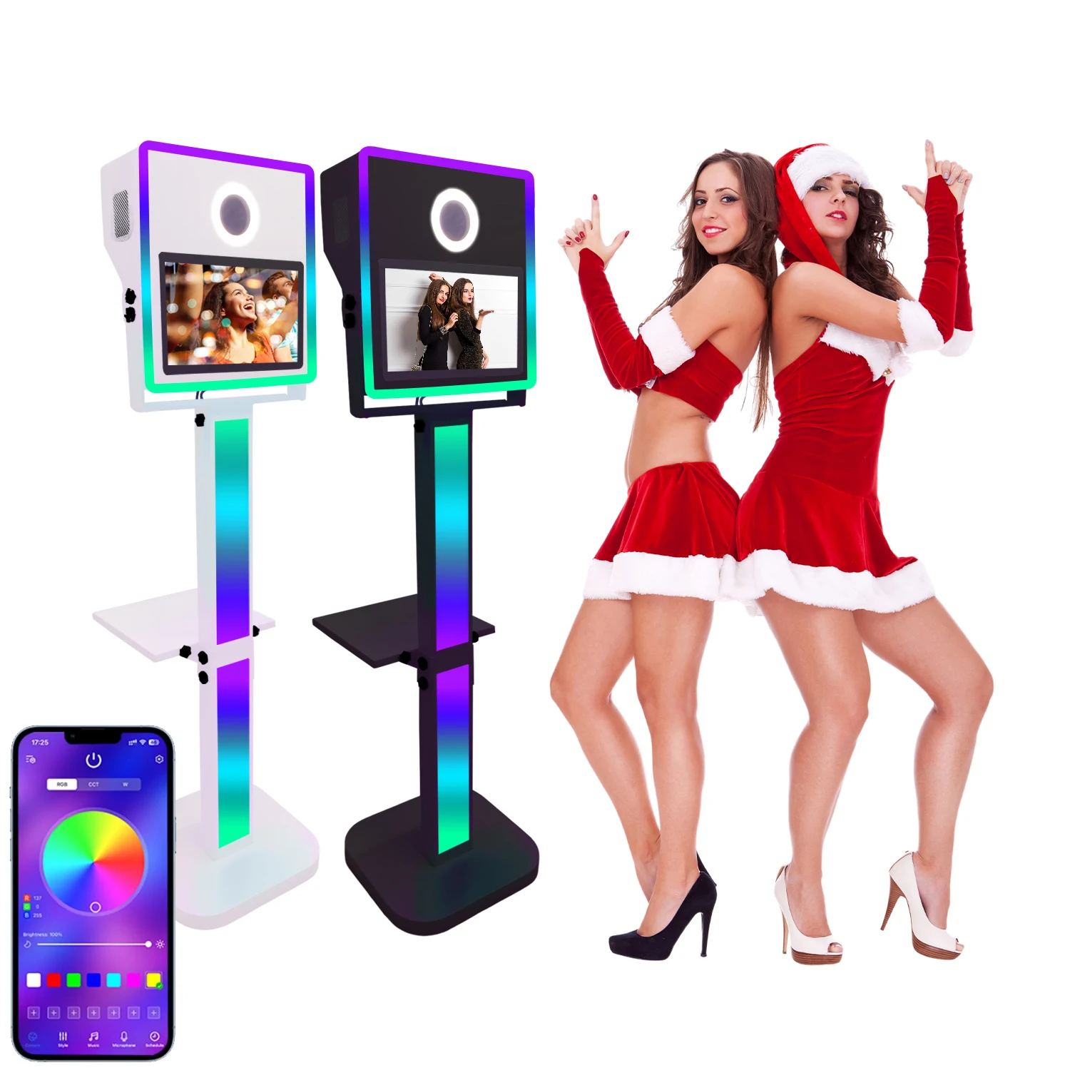 Portable Magic Mirror Photo Booth for Camera with 15.6 inch Touch Screen DSLR Photobooth Machine for Weddings Parties Events