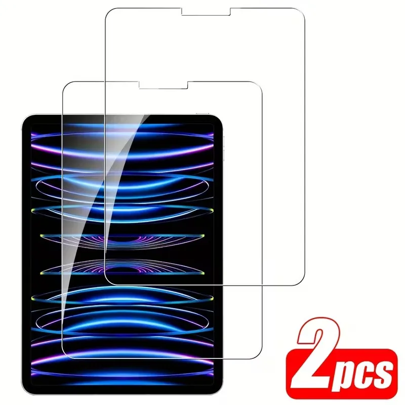 2PCS Tempered Glass For Ipad For Ipad  8 7 6 5 9th 10th Generation Ipad Pro 11 12.9 10.5 9.7 Air 5 4 13 2024 Screen Protector