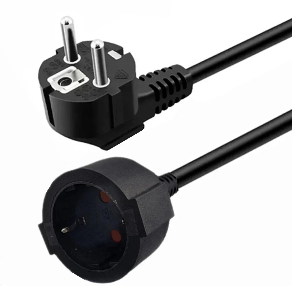 EU Power Verlengsnoer Euro CEE7 Schuko Mains Power Verlengkabel Man-vrouw Schuko Verlengsnoer 5 M/3 M/1.5 M/1 M - afbeelding 2