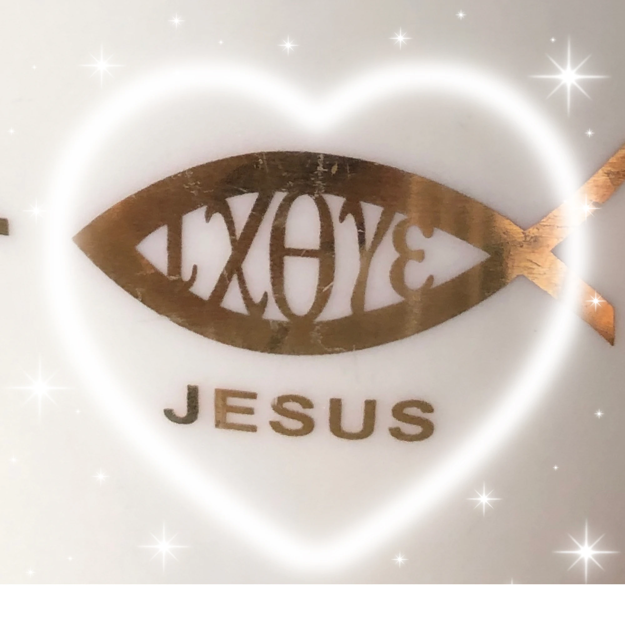 

Jesus Fish bowl plate Set ChristianThemed Dinnerware for Religious Home Use