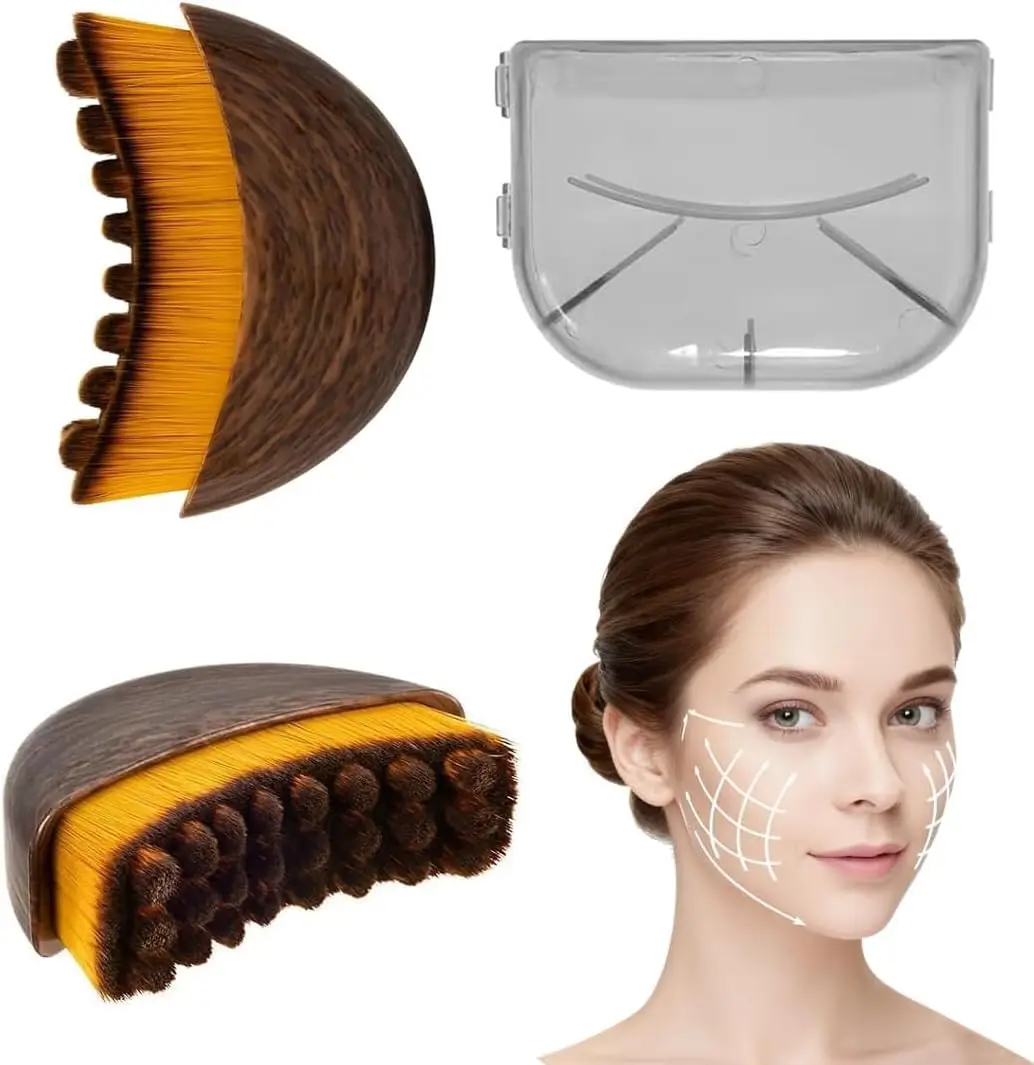 

Lymphatic Contour Face Brush for Jawline & Chin Sculpting – Dry Brushing Massager for Lymphatic Drainage & Facial Fatigue Relief, Ergonomically Designed to Fit The Skin Precisely (1PCS) contour face brush