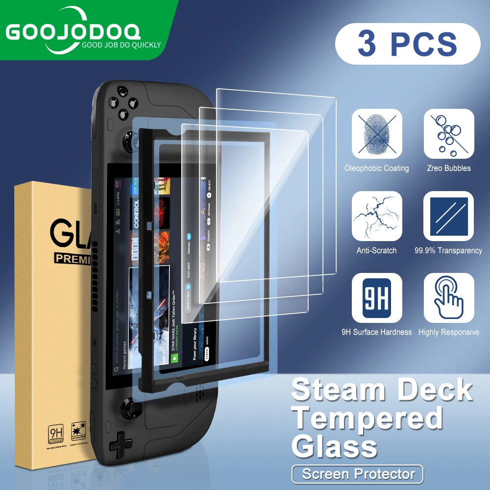 3 Packs Tempered Glass For Steam Deck Screen Protector Protective Film