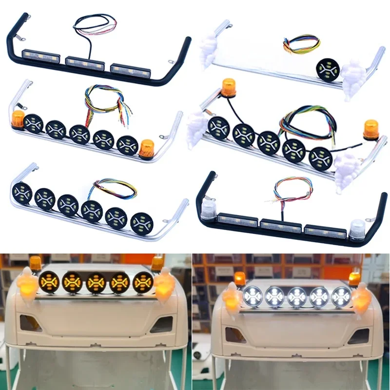 RC Truck LED 5V Daklichten Roterende Lamp voor 1/14 Tamiya SCANIA 770S R620 Volvo FH16 Benz Actros MAN TGX TGS Auto - afbeelding 2