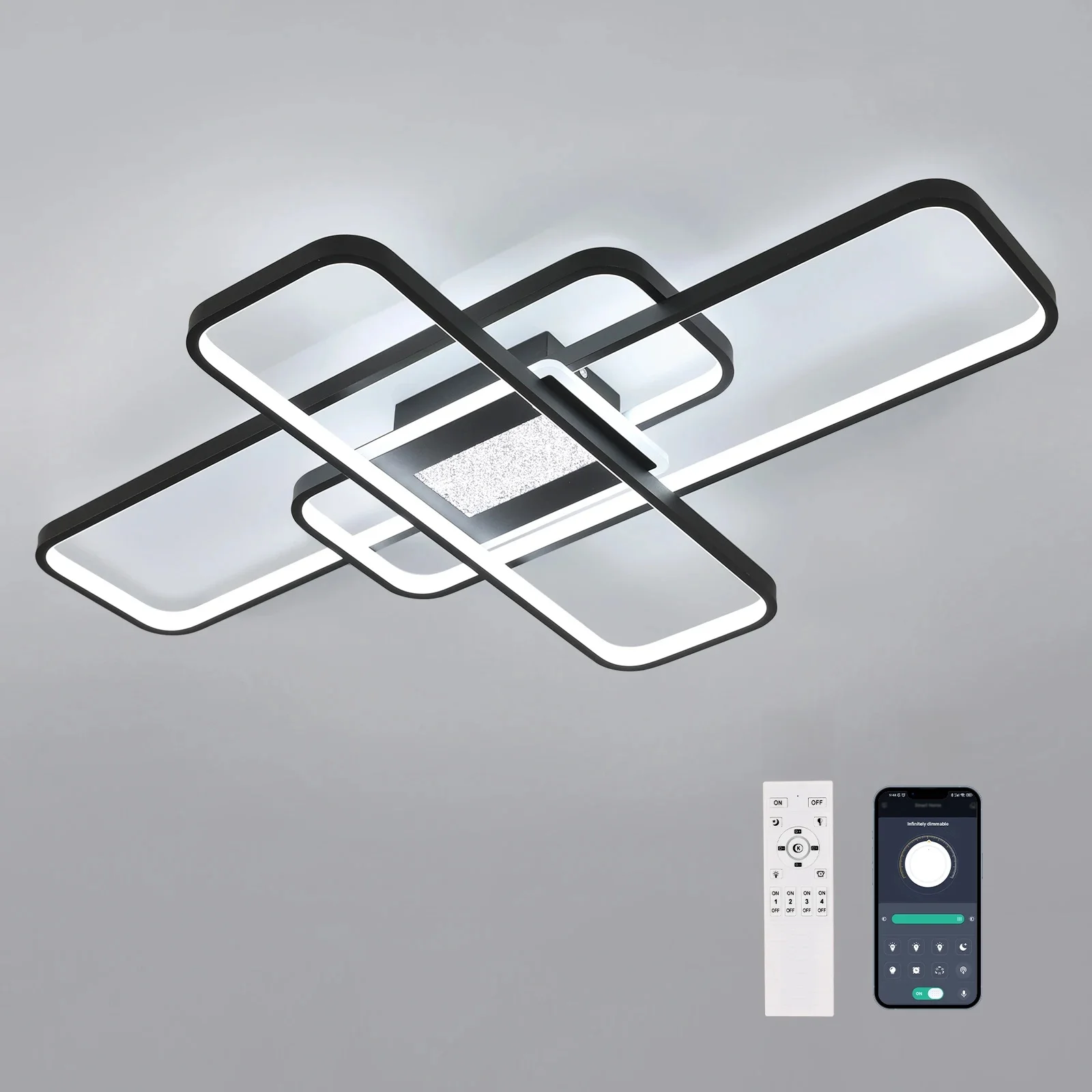 LED-plafondverlichting, dimbare vierkante verlichtingsarmaturen plafonds met afstandsbediening 3000K / 4500K / 6500K voor eetkamer, slaapkamer - afbeelding 2