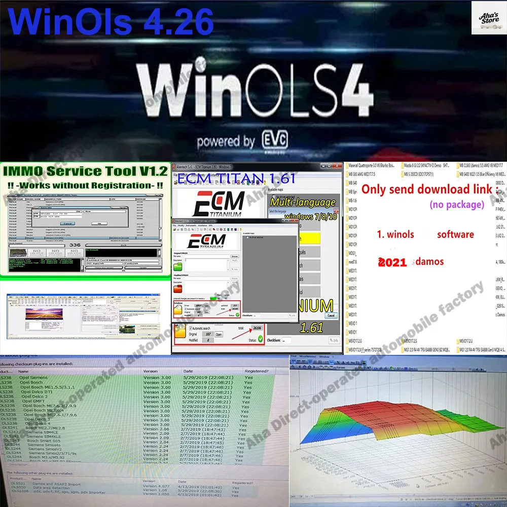 

Latest ECU Remapping lessons + 2021 Damos+ ECM TITANIUM 1.61 + immo service tool v1.2 + Winols 4.26 With 66 Plugins And Checksum
