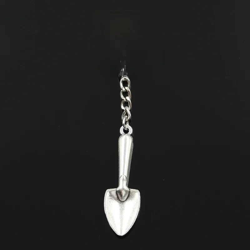 Moda 30mm breloczek metalowy breloczek brelok biżuteria Antique srebrny kolorowy platerowany łopata Spade kielnia ogrodnictwo 51x16mm wisiorek — zdjęcie 2