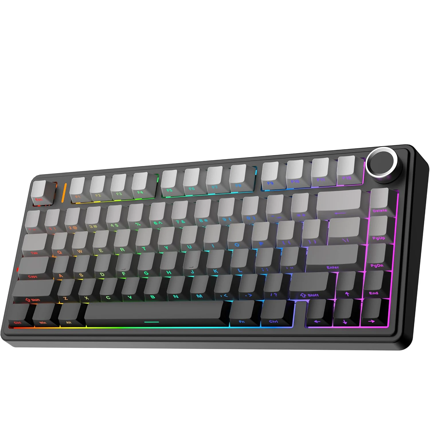 Teclado Mecánico Inalámbrico para Juegos AULA F75 Tri-Modo, Diseño 75%, 2.4GHz/Bluetooth/Cableado, Retroiluminación RGB, Perfil OEM, Estructura Gasket