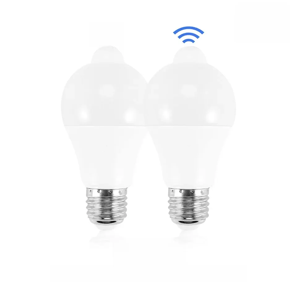 2szt E27 LED Żarówka z czujnikiem ruchu PIR AC220V 6W 9W 12W 15W 18W 20W Automatyczne włączanie/wyłączanie światła nocnego do salonu Oświetlenie parkingowe w domu — zdjęcie 2