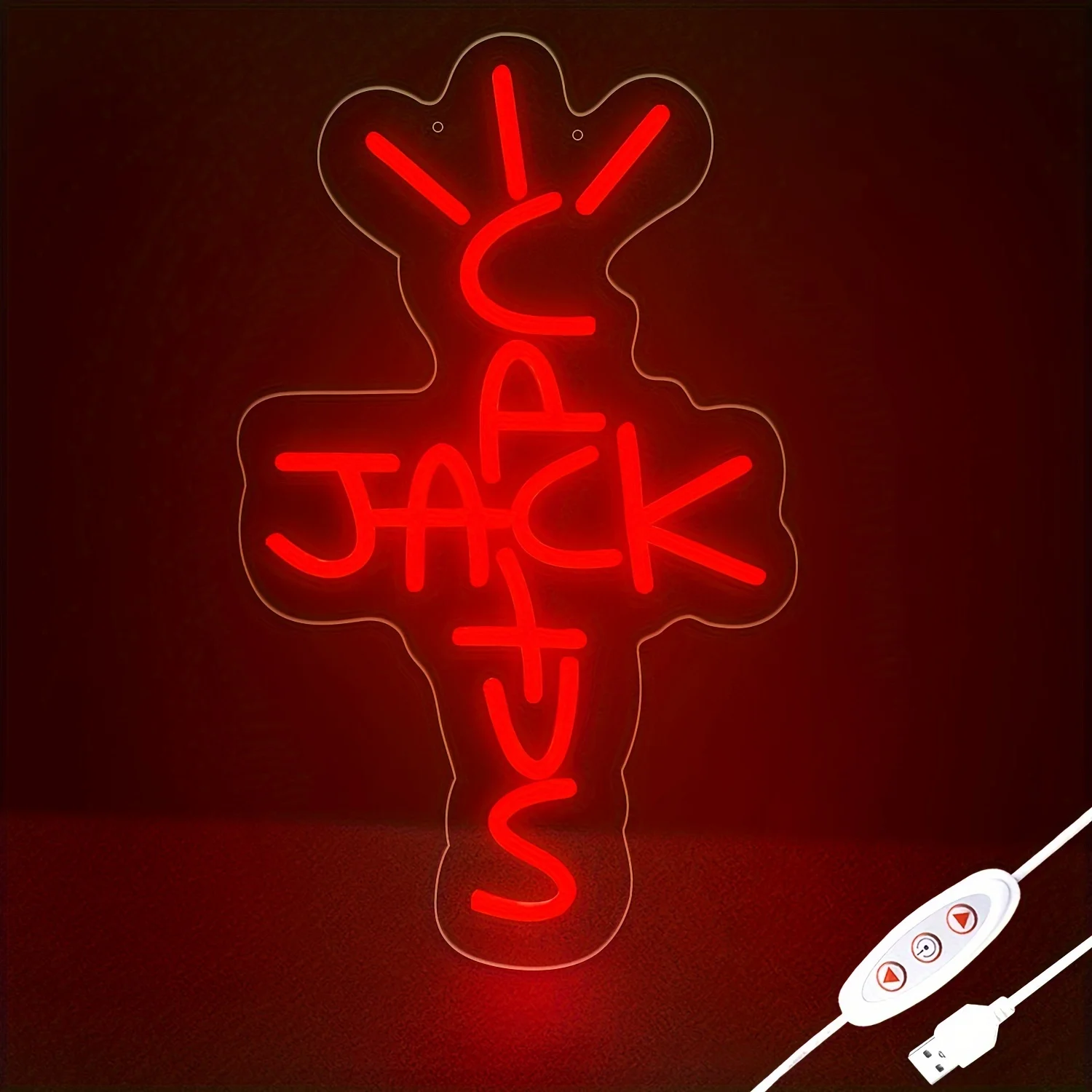 Cactus Neon Sign Red Letters Neon Light Sign Wall Art Neon Light Dimmable For Rap Talking West Coast Light Up Hanging Sign