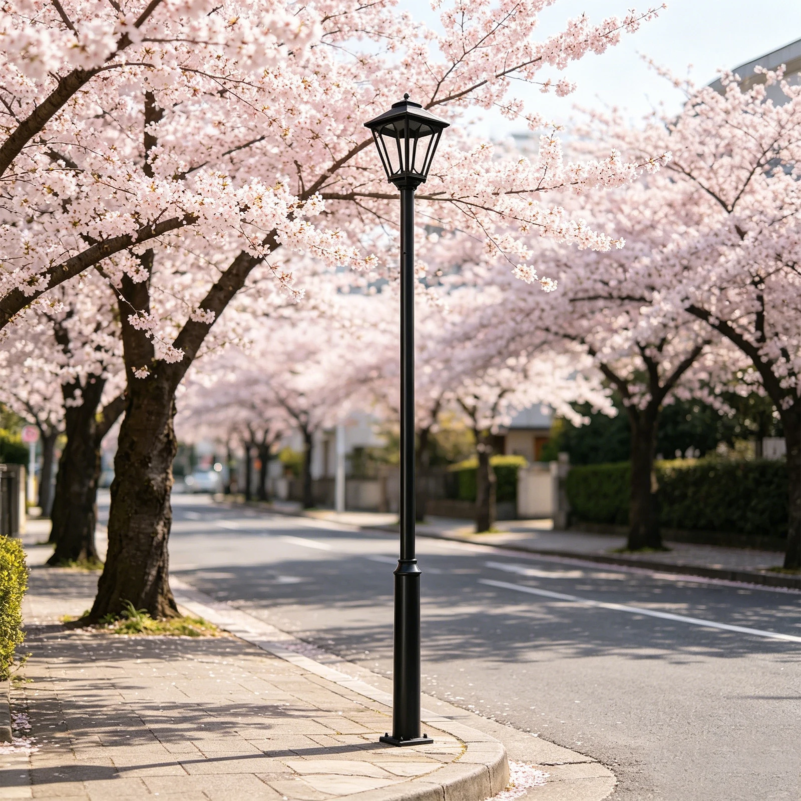 Street Light Pole, Street Lamp Post with Small Wood and Base, Weatherproof, External Lighting, Split Street Lamp Post Suitable for Outdoor Street