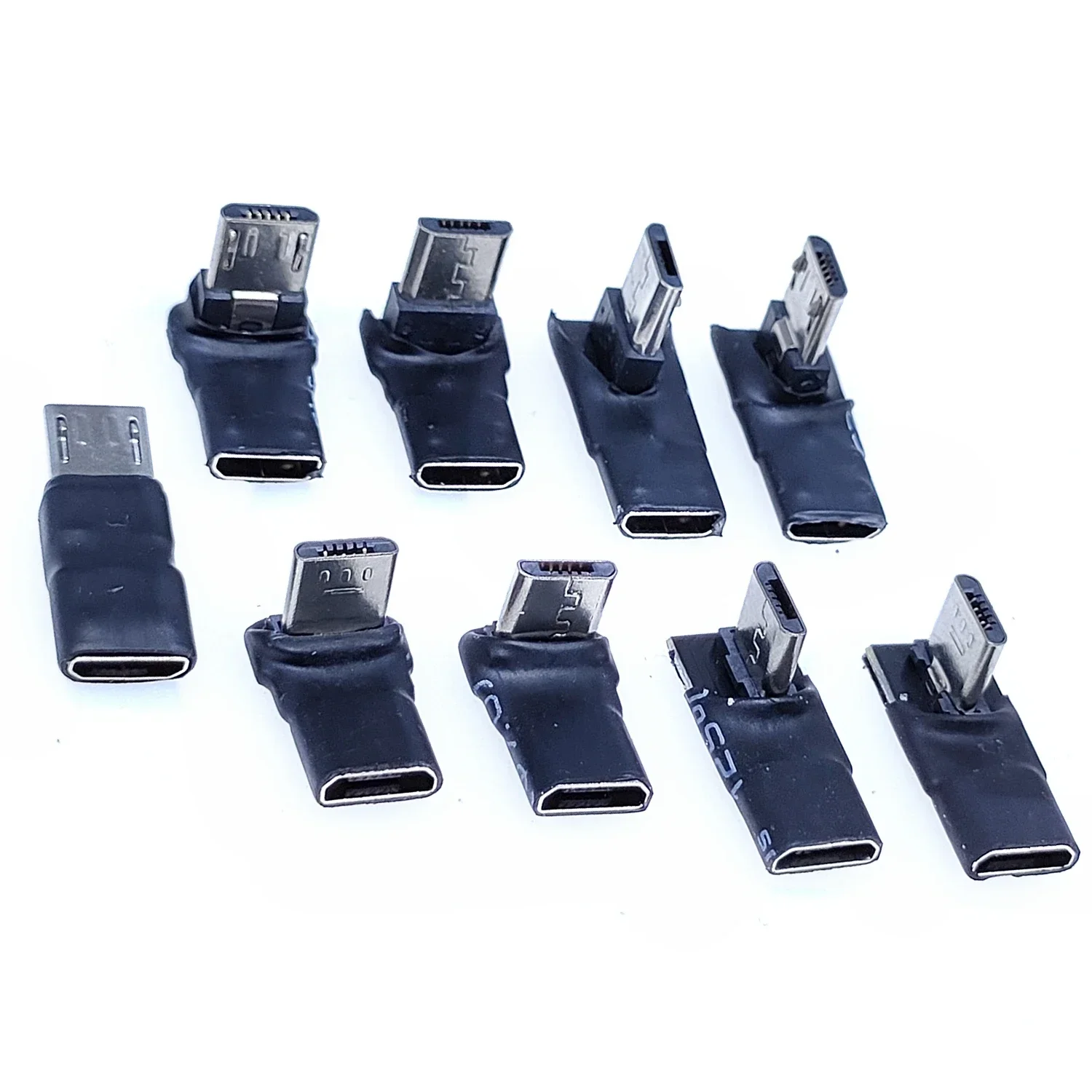 Bardzo krótki korpus 90 stopni USB lewy i prawy oraz góra i dół pod kątem Micro 5pin żeński na Micro USB męski adapter danych — zdjęcie 2
