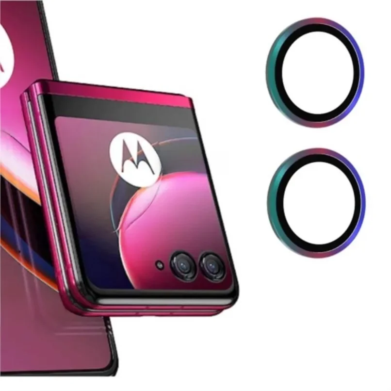 Protecteurs d'objectif de caméra arrière pour motorola moto razr 40 ultra, anneau métallique arrière en verre pour razr40 40ultra, housse de protection