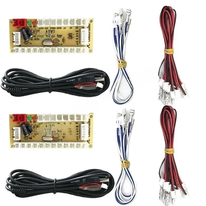 Kit de carte de circuit imprimé USB zéro retard, manette à bouton-poussoir LED, câble 5 broches pour Raspberry Pi 4, bricolage d'arcade, PC, 2.8mm, 4.8mm