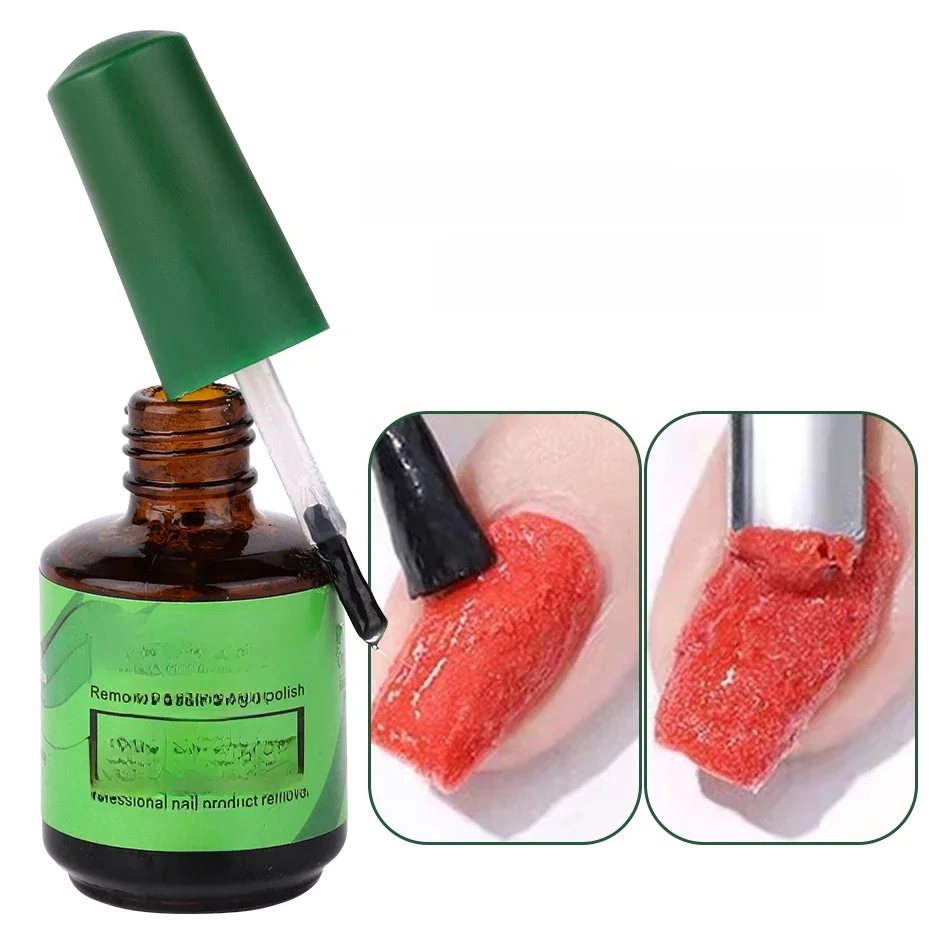 Ensemble de dissolvant professionnel de Gel pour ongles, avec poussoir, rafale magique, laque à tremper, dégraissant, nettoyant pour ongles, fournitures d'outils de manucure, 15ml