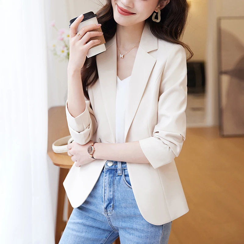 Style Aso Women Spring Short Blazer Small Key Style Stylish Casual Jacket JK0186