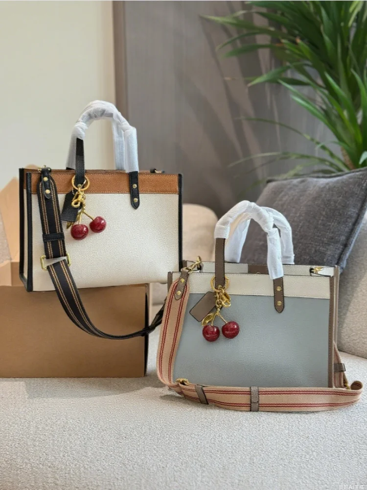 

Women Handbag New Fashion Color Collision Casual Simple Cross-body Can Carry Cherry Hanging Lady Shopping Bag 2025