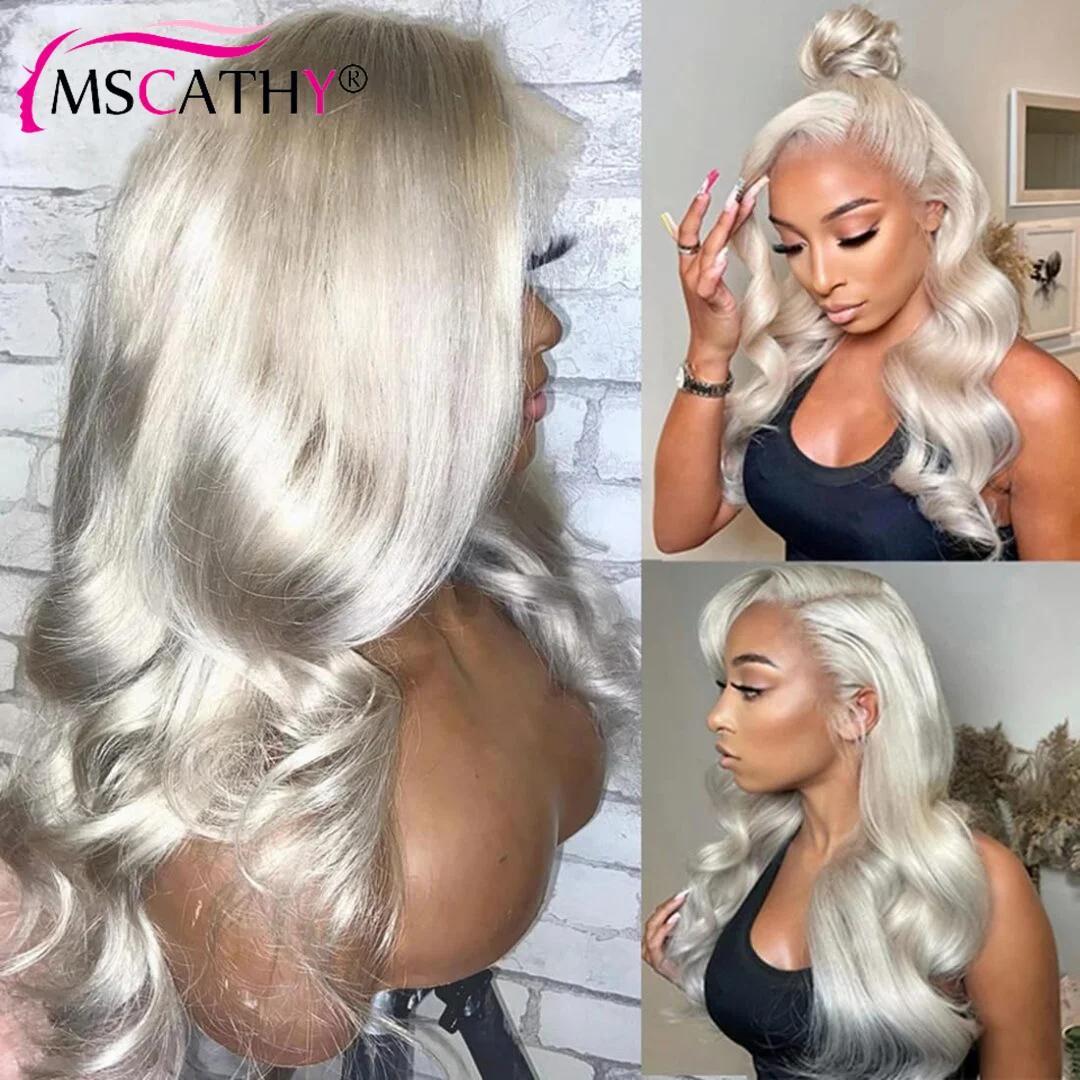 Platinum Blonde 13X4 Lace Front Wigs Human Hair Body Wave 100% Brazilian Humen Hair Wig Transparent Breathable Pre Plucked Wig