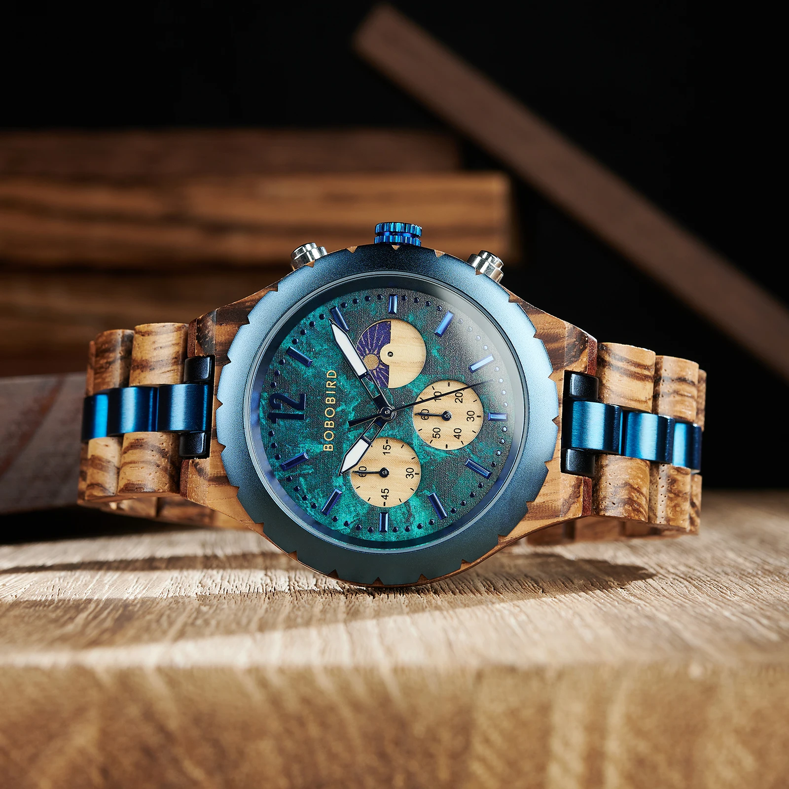 BOBO BIRD Wood Watch Men Luxury Stylish Watches Timepieces Chronograph Military Quartz relogio masculino Dropshipping Customized