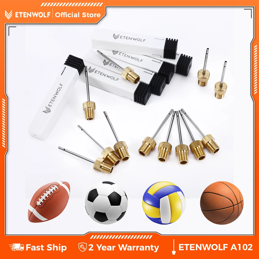 

ETENWOLF A101 Иглы для латунных шариковых насосов, 4-упаковка, футляр для хранения, не разрывающиеся, сверхмощные иглы для воздушных насосов для шариков, корпус из нержавеющей стали