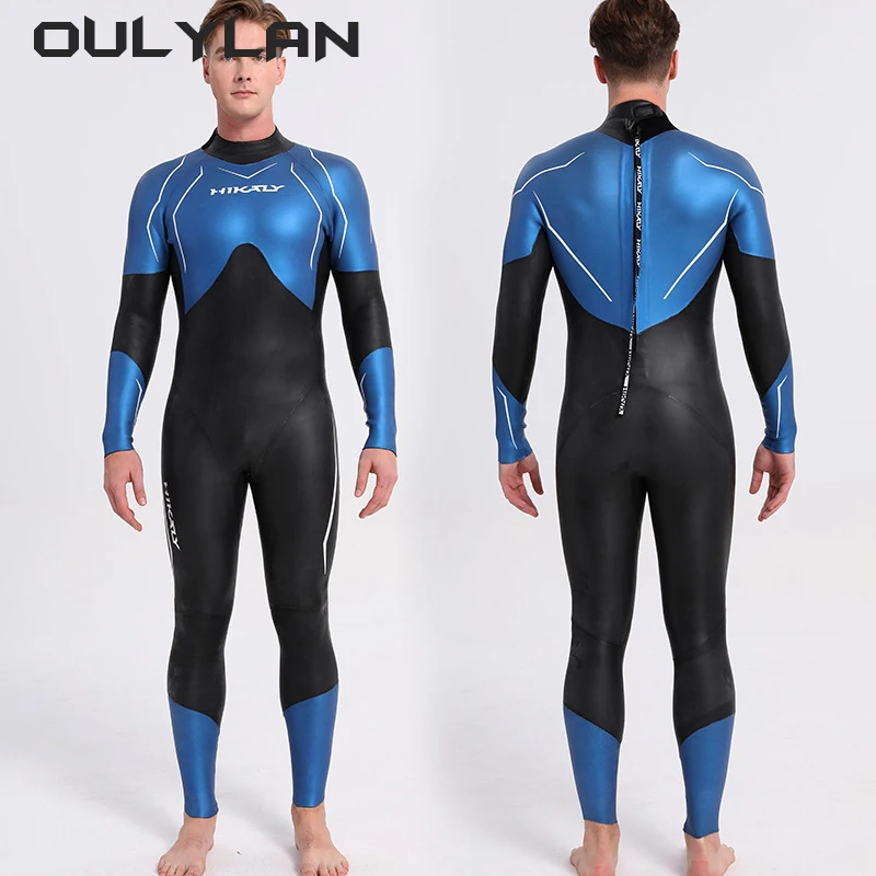 Oulylan Men 3mm Sliding Leather Diving Suit CR Ultra Elastic Light Skin Wetsuit One-piece Scuba Free Diving Jumpsuit Swimsuit