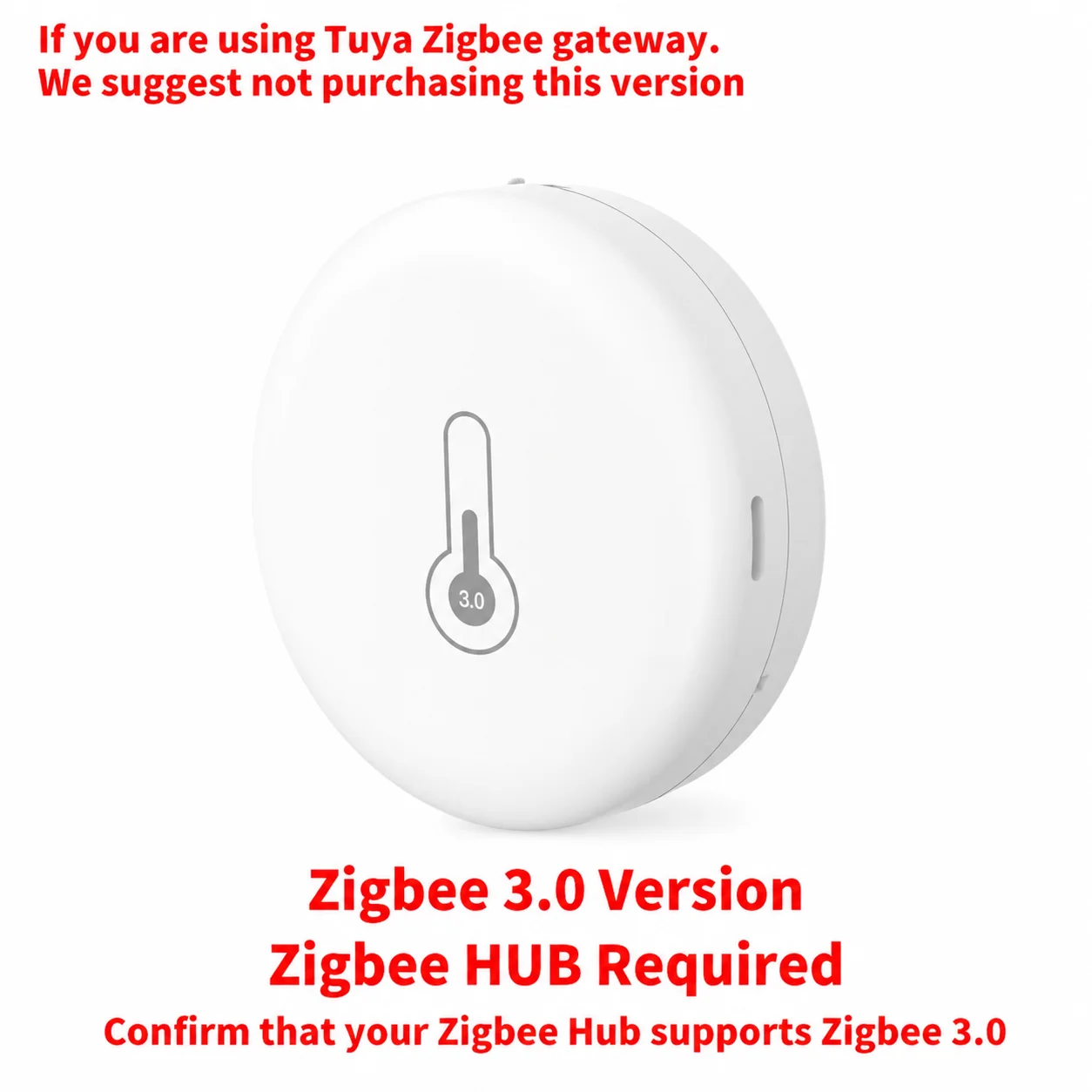 Zigbee Tuya Temperatur- und Feuchtigkeitssensor für Innenräume, kompatibel mit Tuya Smart Life, Google Home Assistant, Zigbee 2MQTT ZHA