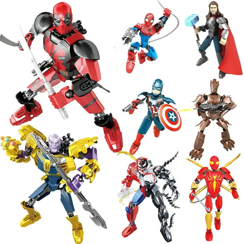 Figurine de héros en fer, grandes figurines à assembler, blocs de construction en briques, jouets d'action compatibles avec la collection Lego, cadeaux pour enfants