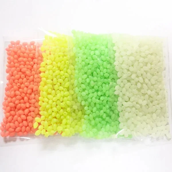 Perles de pêche souples, dorées dans la nuit, lumineuses, 500 pièces/lot, nouveauté 2024