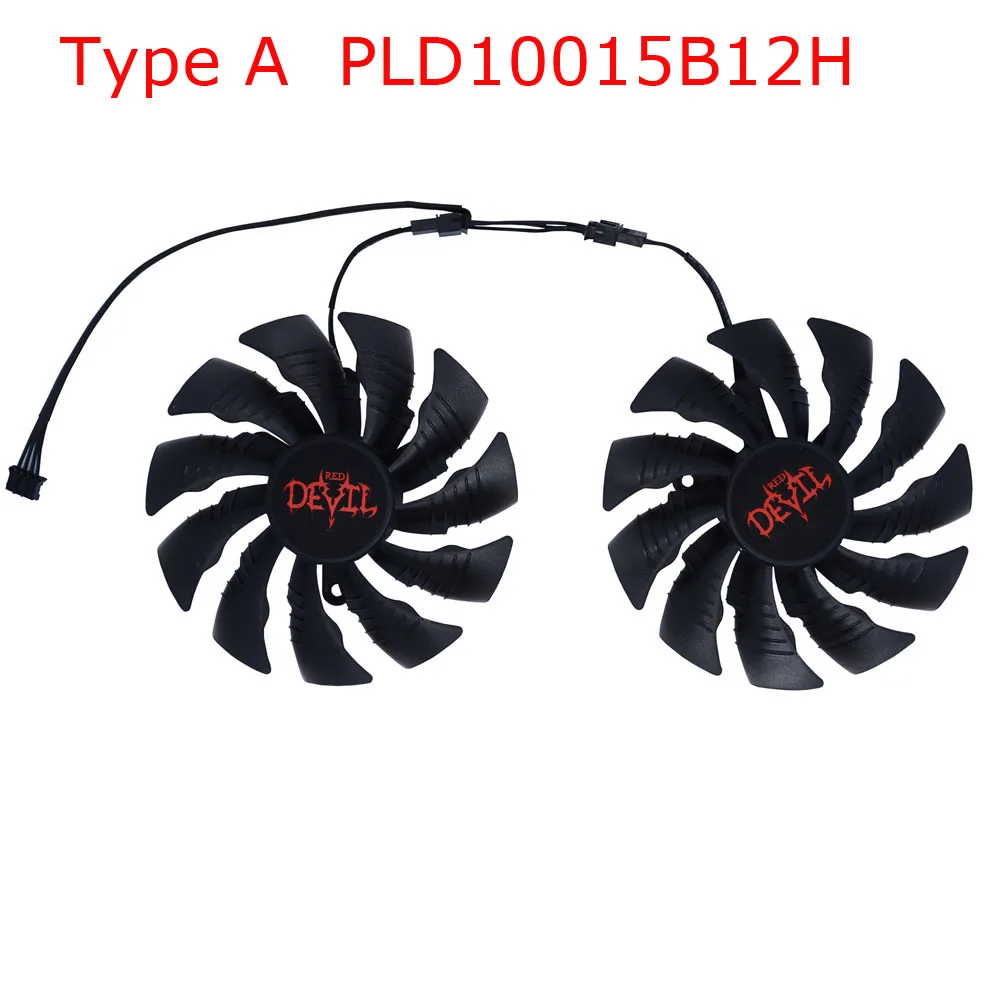 2Pcs/Set DIY Fans,100MM(95mm),PLD10015B12H,GPU VGA Cooler,For PowerColor DEVIL RX580 RX590 RX 590 580 8G V2,Video Card Fan