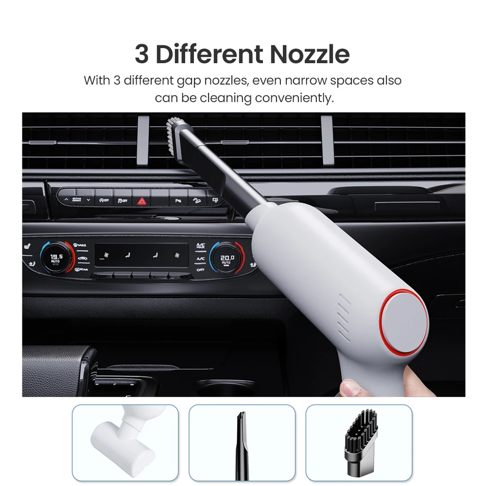 Azkmoo เครื่องดูดฝุ่นไร้สายแบบพกพา, เครื่องดูดฝุ่นไร้สายขนาดเล็กแรงสูง9000PA สำหรับทำความสะอาดคีย์บอร์ดโซฟาโซฟาทำความสะอาดเดสก์ท็อป