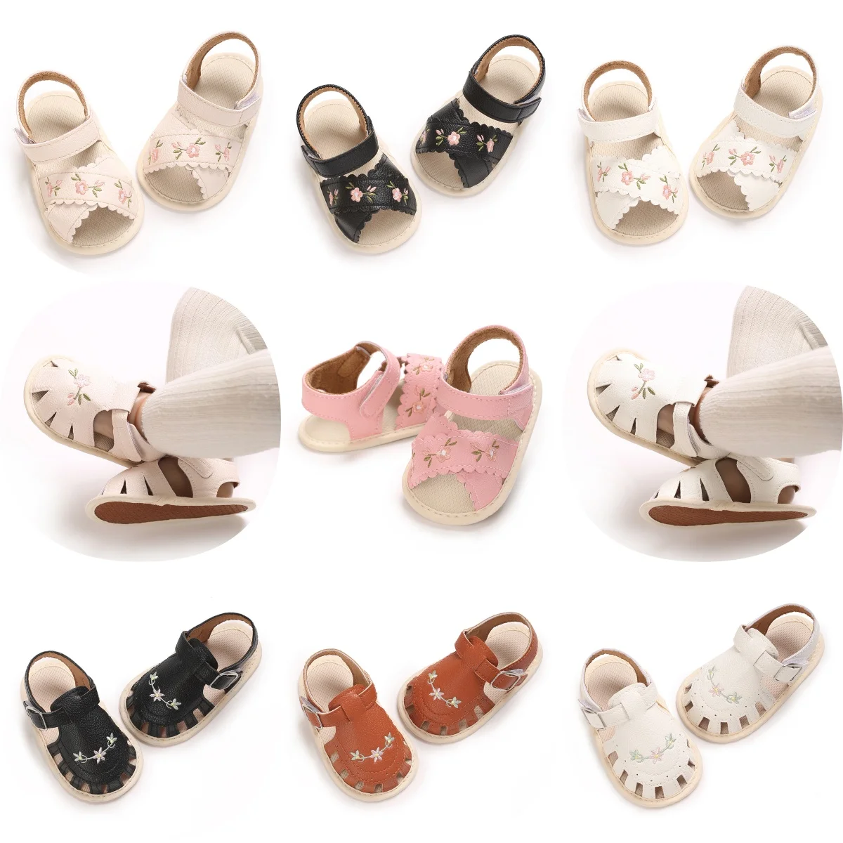 New 0-18M Cute Embroidered Printed Pre school Princess Shoes First Walker Baby Bed Newborn Princess Shoes Baby Shoes