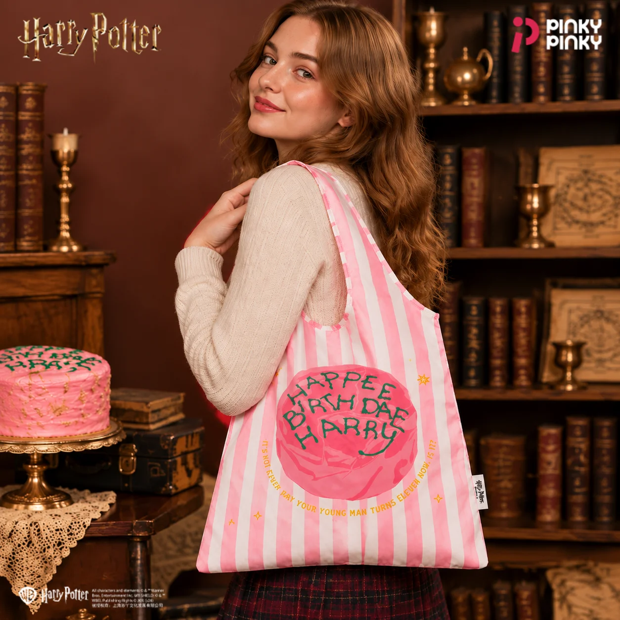 Pinky Harry Potter Shoulder Bag Foldable Handbag Shopping Bag for Daily Halloween Christmas Birthday Gift for Girls  Women