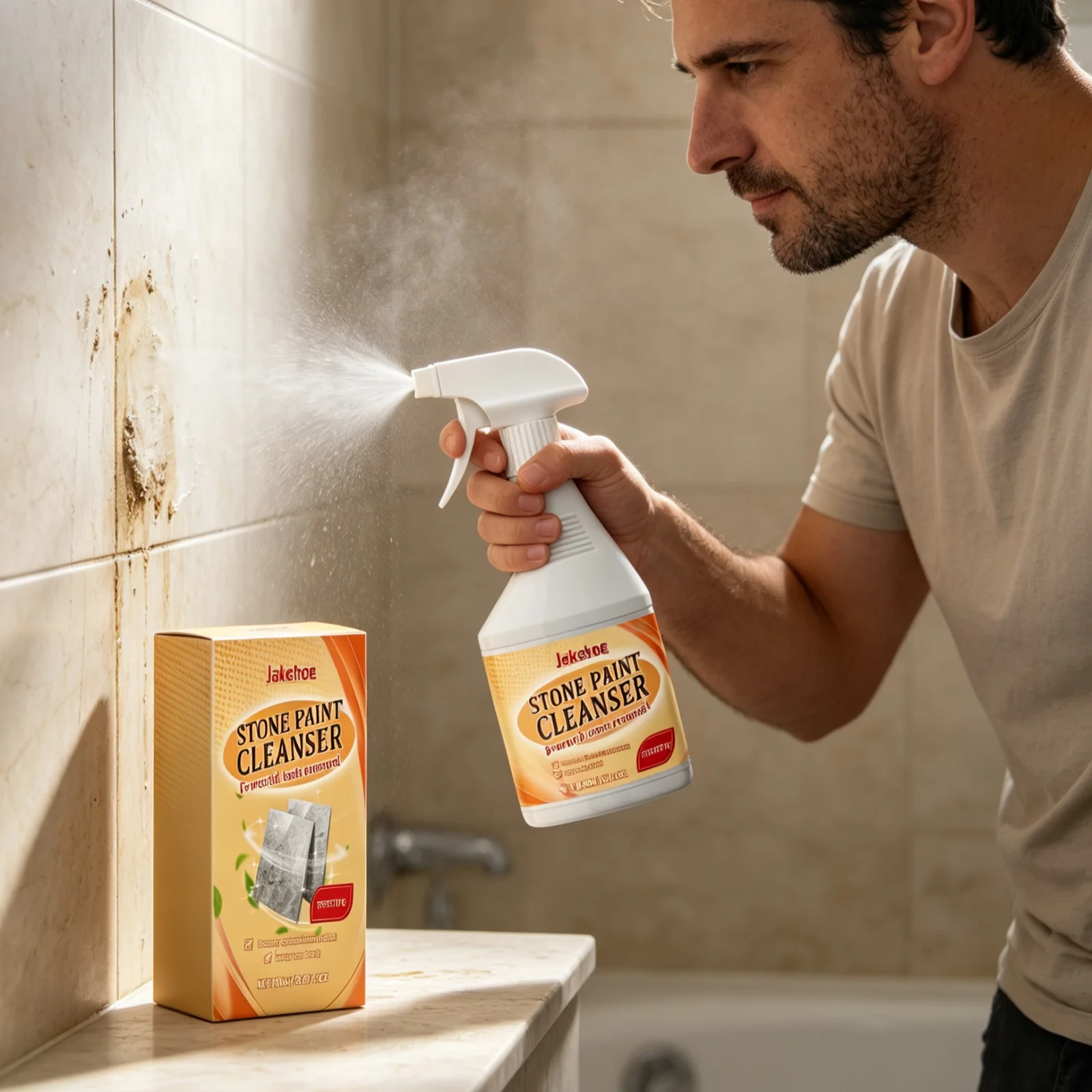 Jakehoe Stone Surface Cleaner Efficient Decontamination Grime Decomposition Eliminate Odors Restore Luster Stone Paint Cleanser